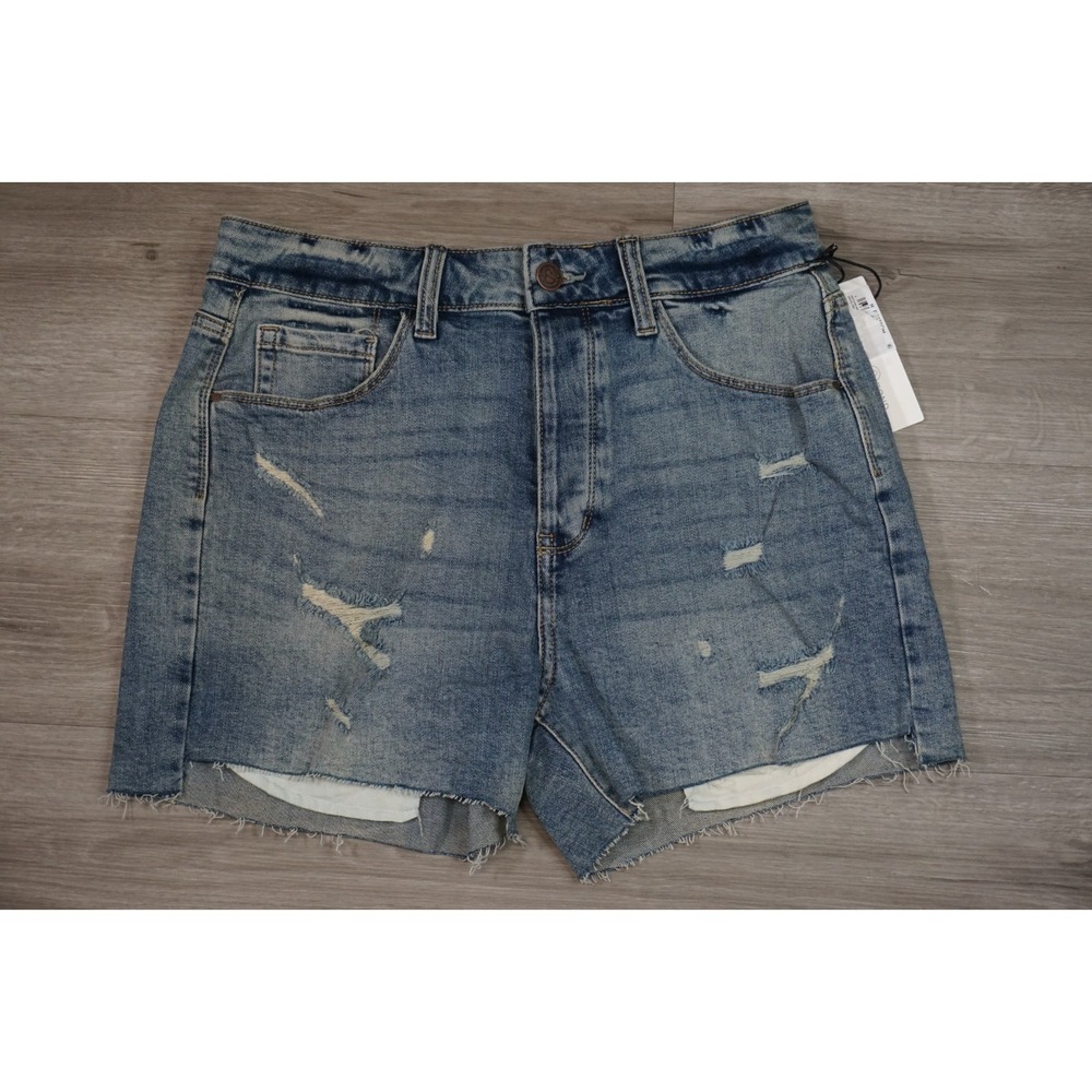 New $69 Treasure & Bond Cut Off High Rise Distressed Denim Jean Shorts Womens 24